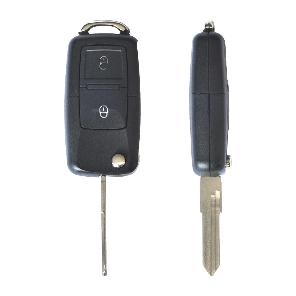 CARCASA CHEIE CONTACT PENTRU VOLKSWAGEN JETTA / PASSAT (B5-B6-B7) / POLO / SCIROCCO / TIGUAN, 2 BUTOANE, CU CHEIE 