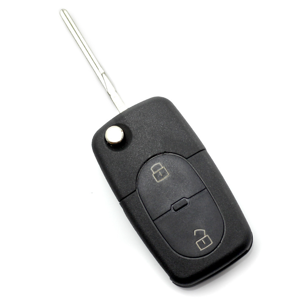 Audi - Carcasa cheie tip briceag, 2 butoane "rotunde",  cu baterie 1616 
