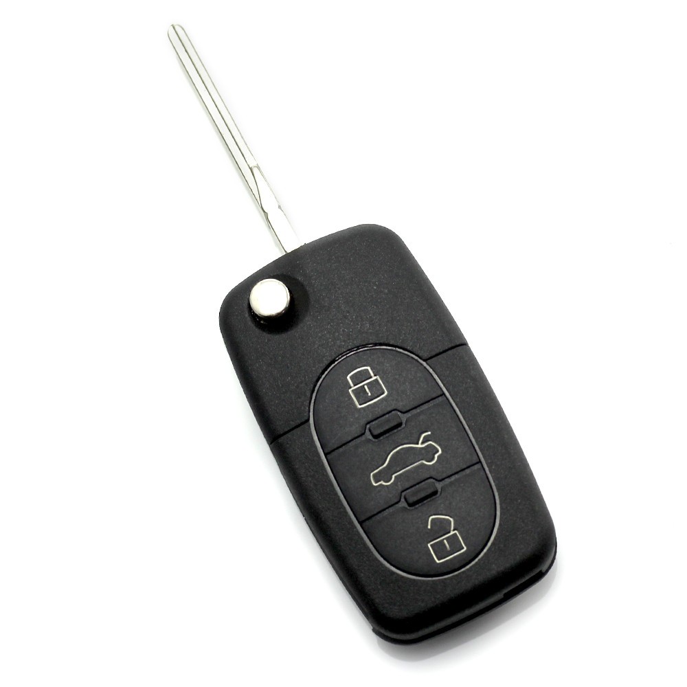 Audi - Carcasa cheie tip briceag, 3 butoane "rotunde"  cu baterie 2032 