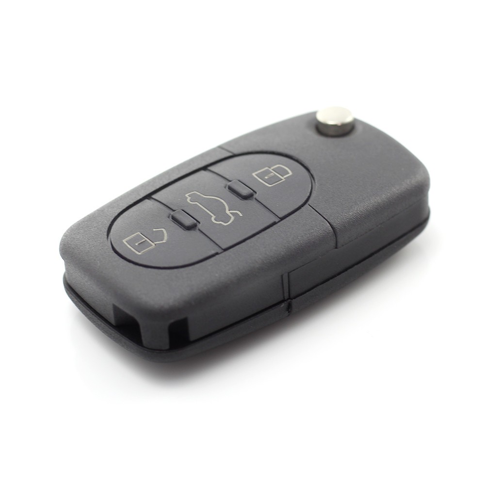 Audi - Carcasa cheie tip briceag, 3 butoane "rotunde"  cu baterie 2032 
