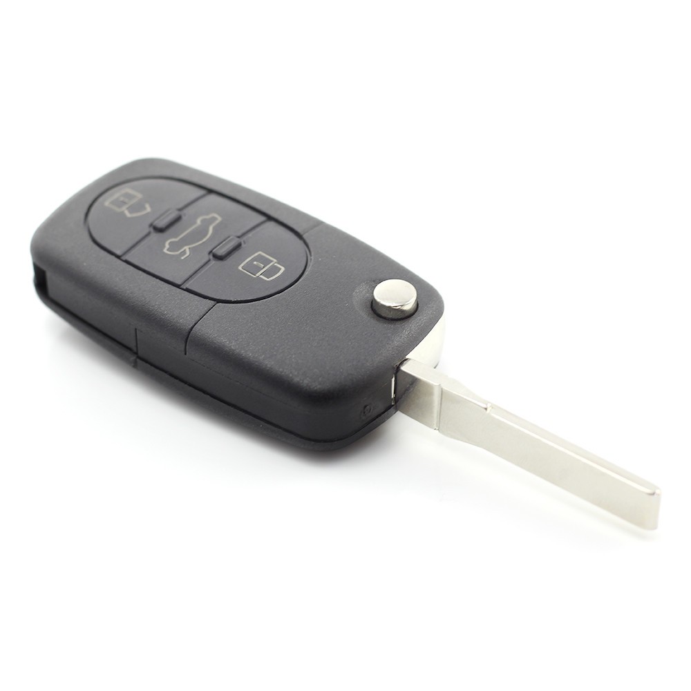 Audi - Carcasa cheie tip briceag, 3 butoane "rotunde"  cu baterie 2032 