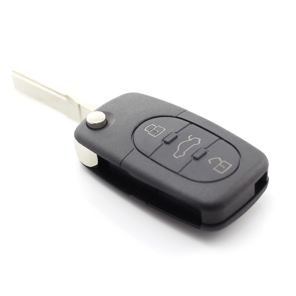 Audi - Carcasa cheie tip briceag, 3 butoane "rotunde"  cu baterie 2032 