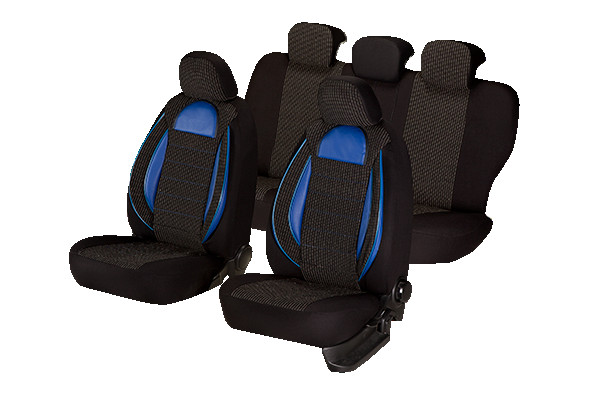 SET HUSE SCAUN RACING NEGRU - ALBASTRU 