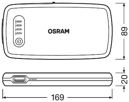 Acumulator JUMP STARTER / ACUMULATOR EXTERN PORNIRE AUTO 12V 6000mAh OSRAM BATTERY START 200 