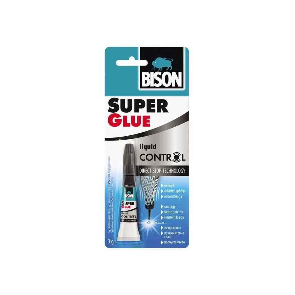 Adeziv cianoacrilat BISON Super Glue Control, 3g 