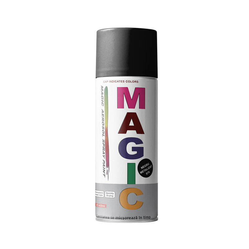 Magic - Vopsea spray Negru Metalizat 676 400 ml 