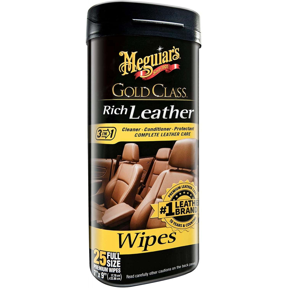 Servetele Piele Meguiars Gold Class Rich Leather Wipes 25 buc 