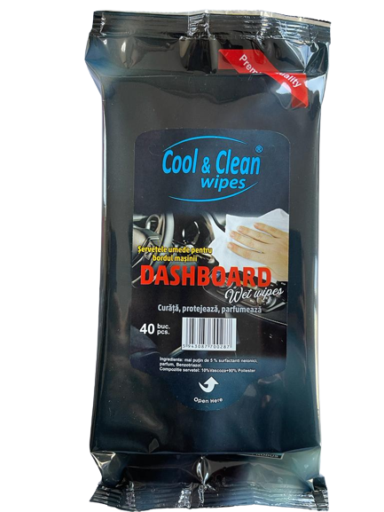 Servetele umede pentru bord Cool&Clean Wipes 40 buc 