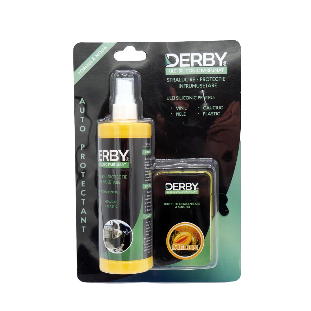 Ulei siliconic parfumat pepene galben 300ml + burete DERBY 