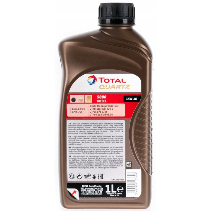 Ulei motor Total Quartz Diesel 5000 15W40 1L 
