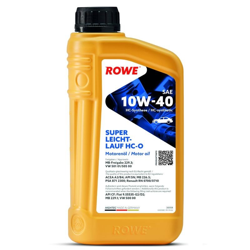 Ulei motor turisme Rowe HighTec Super Leichtlauf HCO 10W40 1L 