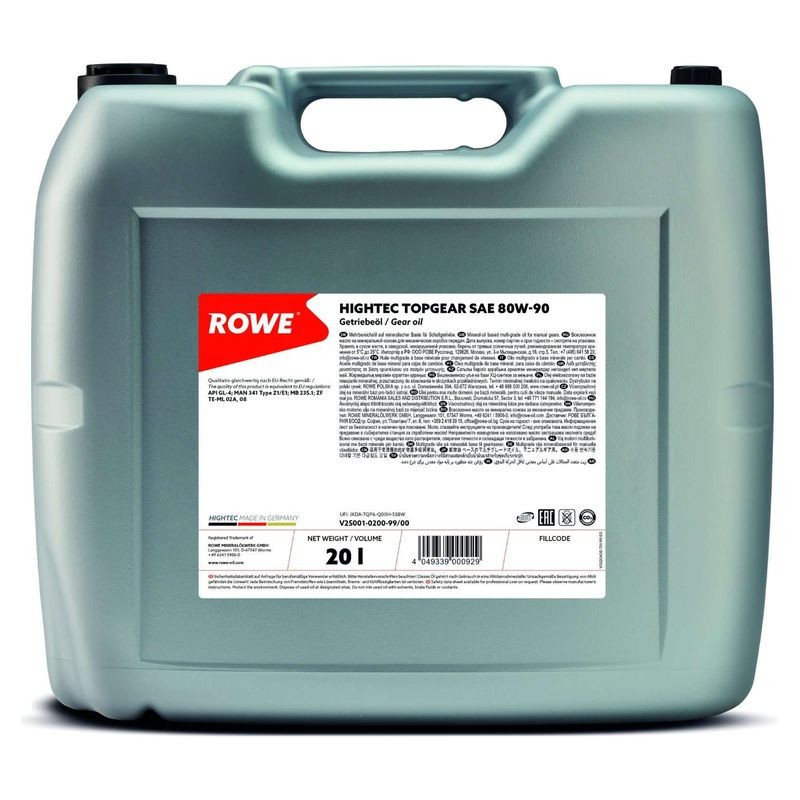ULEI TRANSMISIE ROWE HIGHTEC TOPGEAR SAE 80W-90 20L 