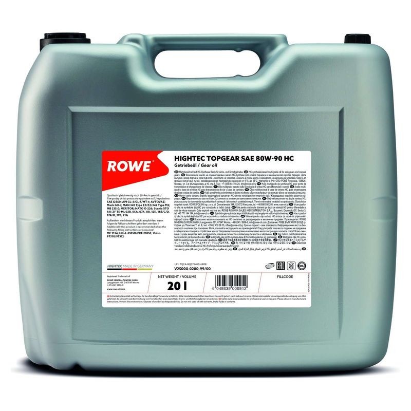 Ulei cutie manuala Rowe HighTec Top Gear HC 80W90 HC 20L 